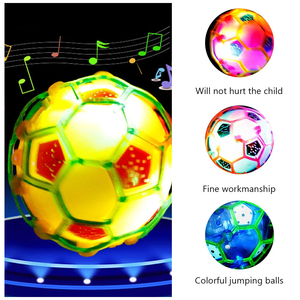 2-teiliges Kinderspielzeug, leuchtender Fußball, Kind, springend, Musik, Licht, Sport, Kinder, leuchtender, federnder Fußball