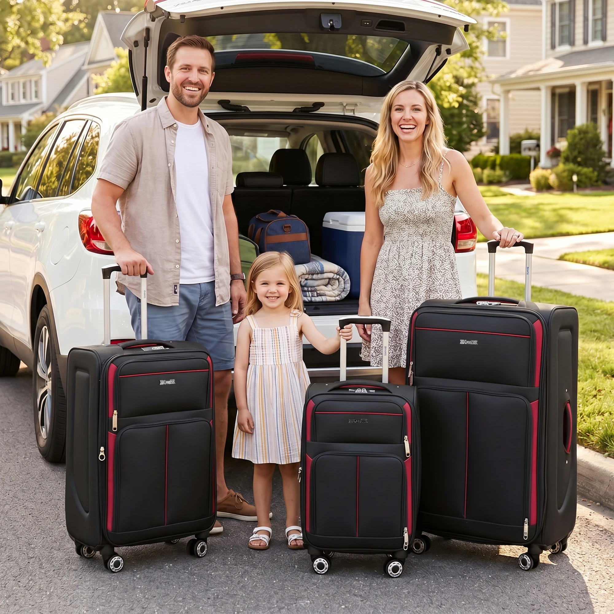 Softside Luggage Expandable 3 Piece Set Suitcase Durable Lightweight Softshell Travel Suitcase Set Multi Pockets 20in/26in/30in