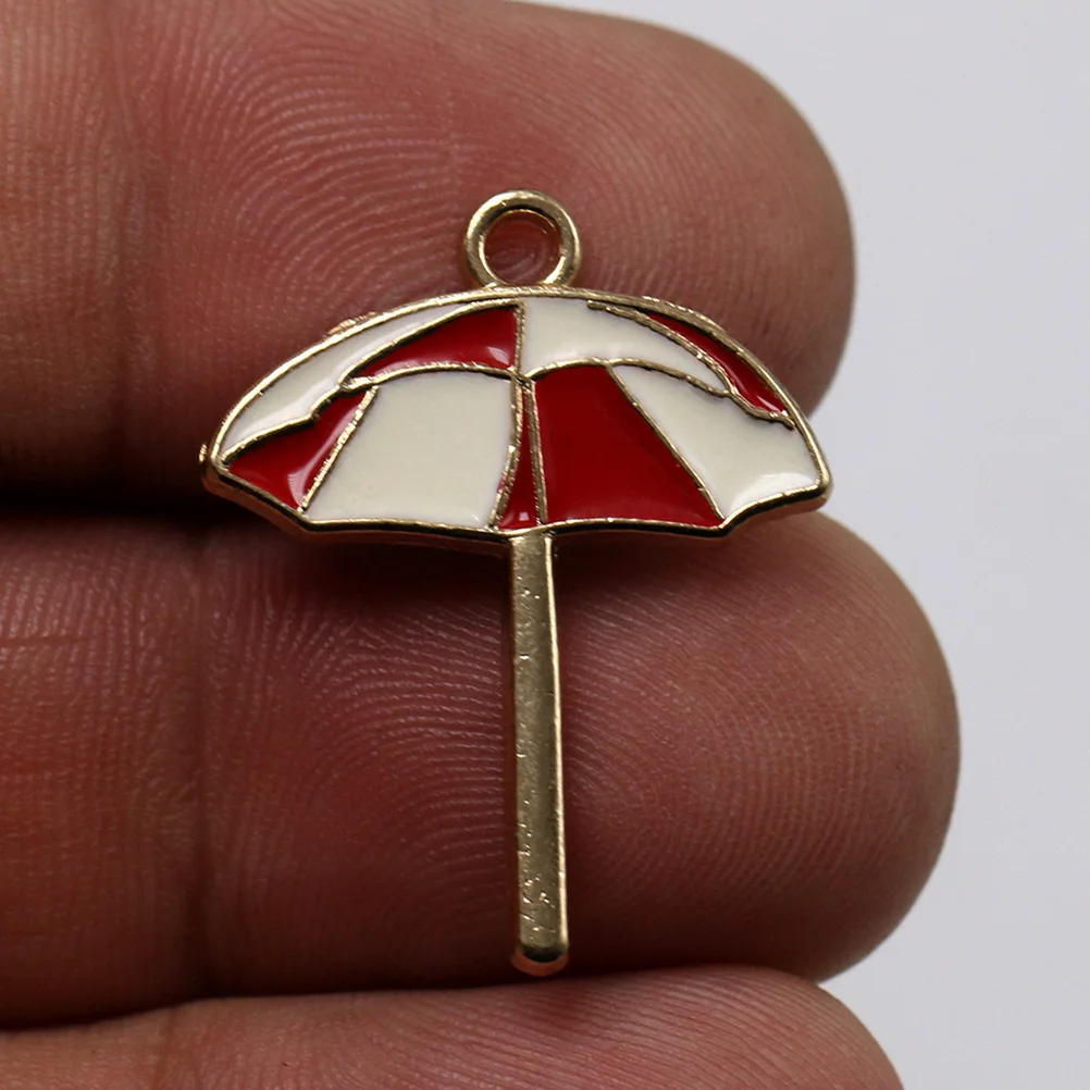 

10Pcs Alloy Beach Umbrella Pendant Charms for DIY Jewelry Making Necklace Bracelet Earrings Metal Fashion Accessories