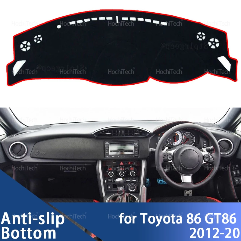 Armaturenbrett-Abdeckung, vermeiden Sie Lichtpolster, Sonnenschutz, Anti-UV-Teppiche, rutschfeste Matte für Toyota 86 GT86 ZN6 Scion FRS Subaru BRZ 2012–2020