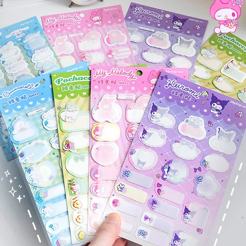 2Pcs/Set Sanrio Mymelody Kuromi Cinnamoroll Pochacco Labels for Daycare Name Tag Label Sticker School Supplies