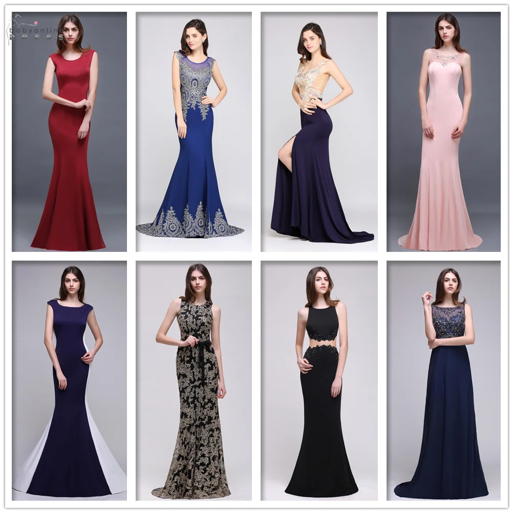 

In Stock Clearance Cheap Long Mermaid Evening Dresses 2022 Women Lace Sleeveless Appliques Embroidery Female Evening Party Gowns