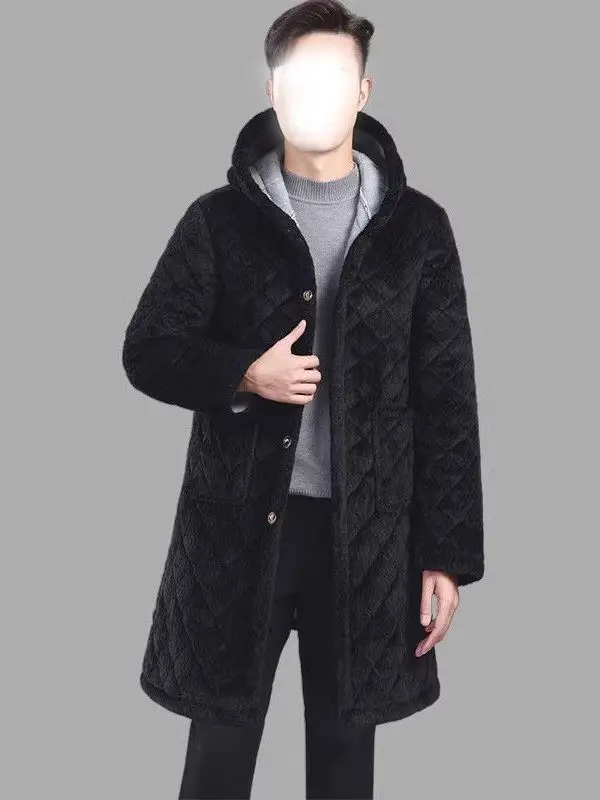 

Мужская футболка Thiened, длинное пальто с подкладкой на подкладке, свободная посадка, теплая повседневная одежда из полиэфирного волокна с капюшоном, весенняя хлопковая одежда...