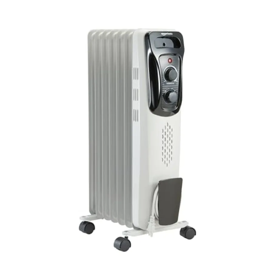 Portable Oil Radiator Heater Indoor Use 3 Heat Settings Over-Heat Protection ETL-certified Safety 7 Oil-Filled Steel Fins 1500W