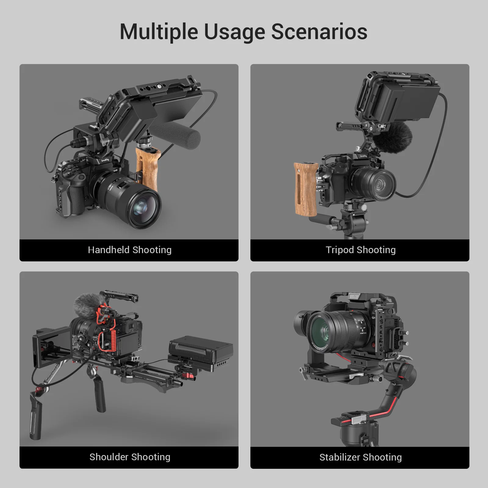 SmallRig-jaula de cámara completa para Panasonic LUMIX GH6, con zapata fría, 1/4 ''-20 orificio roscado para MANGO, Monitor de micrófono 3784/3785