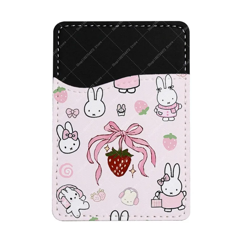 Cartoon Rabbit Miffys ID Credit Card Holder Ultra Thin Wallet Anime Cute Phone Decor Sticker Ornament Accessories Birthday Gifts