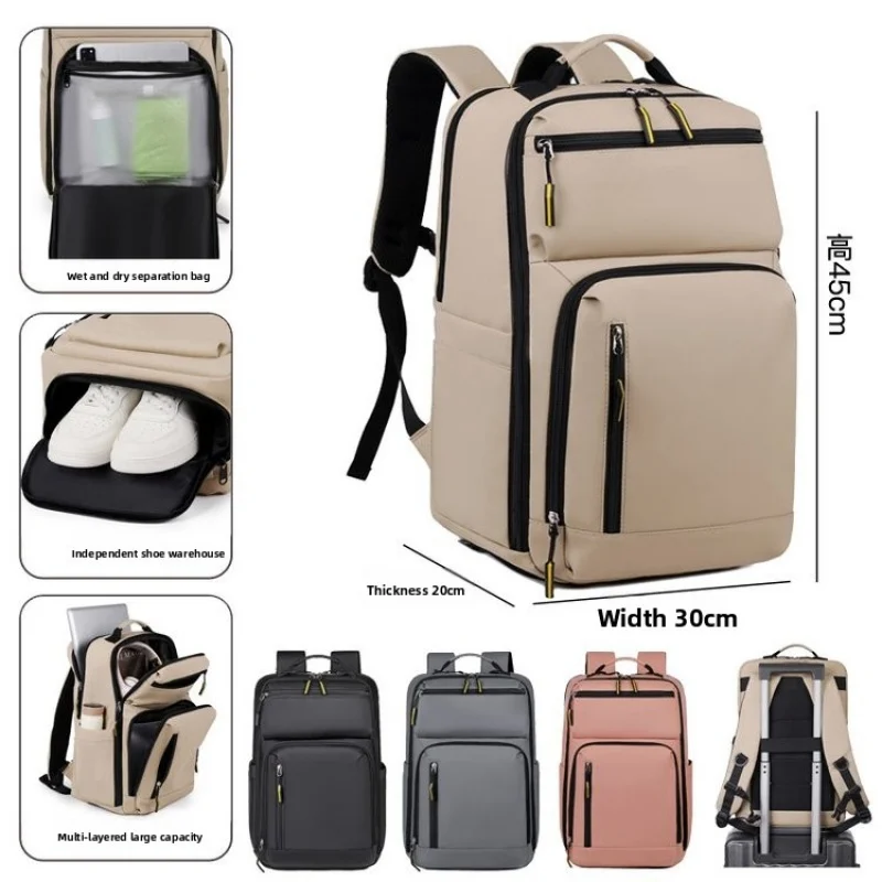 

Multifunctional Travel Backpack For Men Large Capacity Multiple Pocket Men's Bagpack Solid Color Casual Business Computer Bag