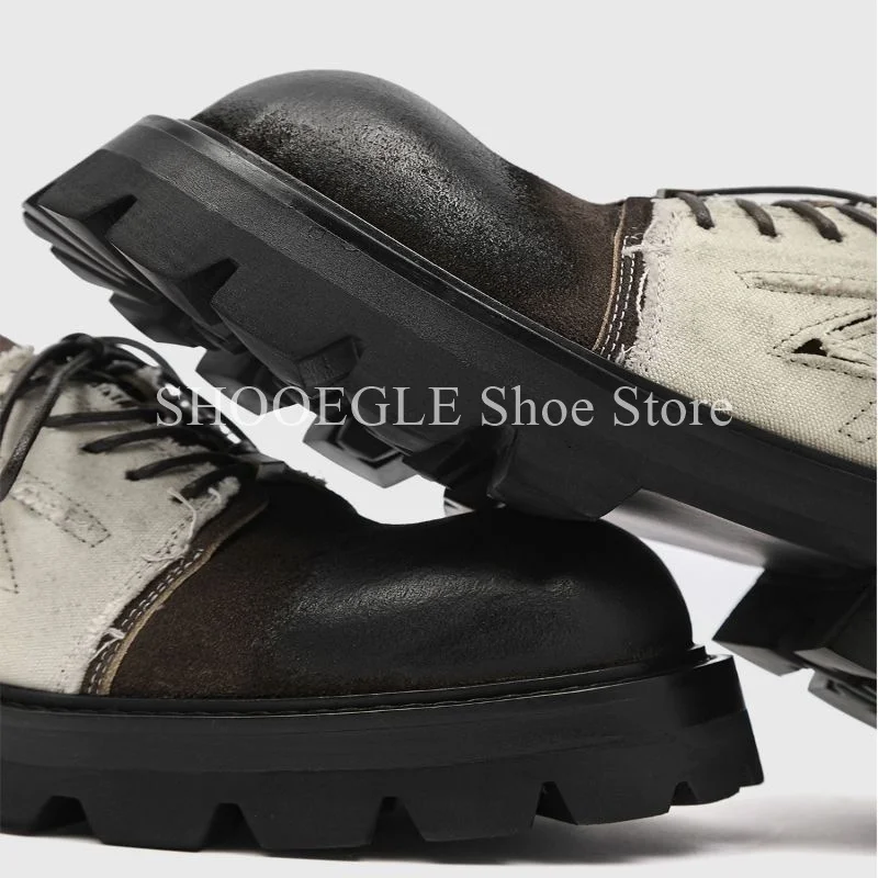 Vintage Oxford Shoes Platform Shoes Casual Design Men Loafers Comfort British Style Single Layer Leather Dress Shoes 6-7cm