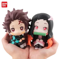 Demon Slayer Anime Figure 9cm Kamado Nezuko Kamado Tanjirou 2Pcs/Set Kawaii Q version Action Figural PVC Model Toy Gift In stock