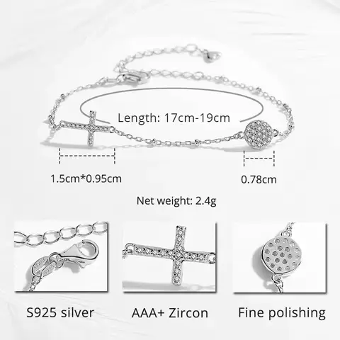 10 best sales क्रॉस ब्रेसलेट सिल्वर 925 - №5