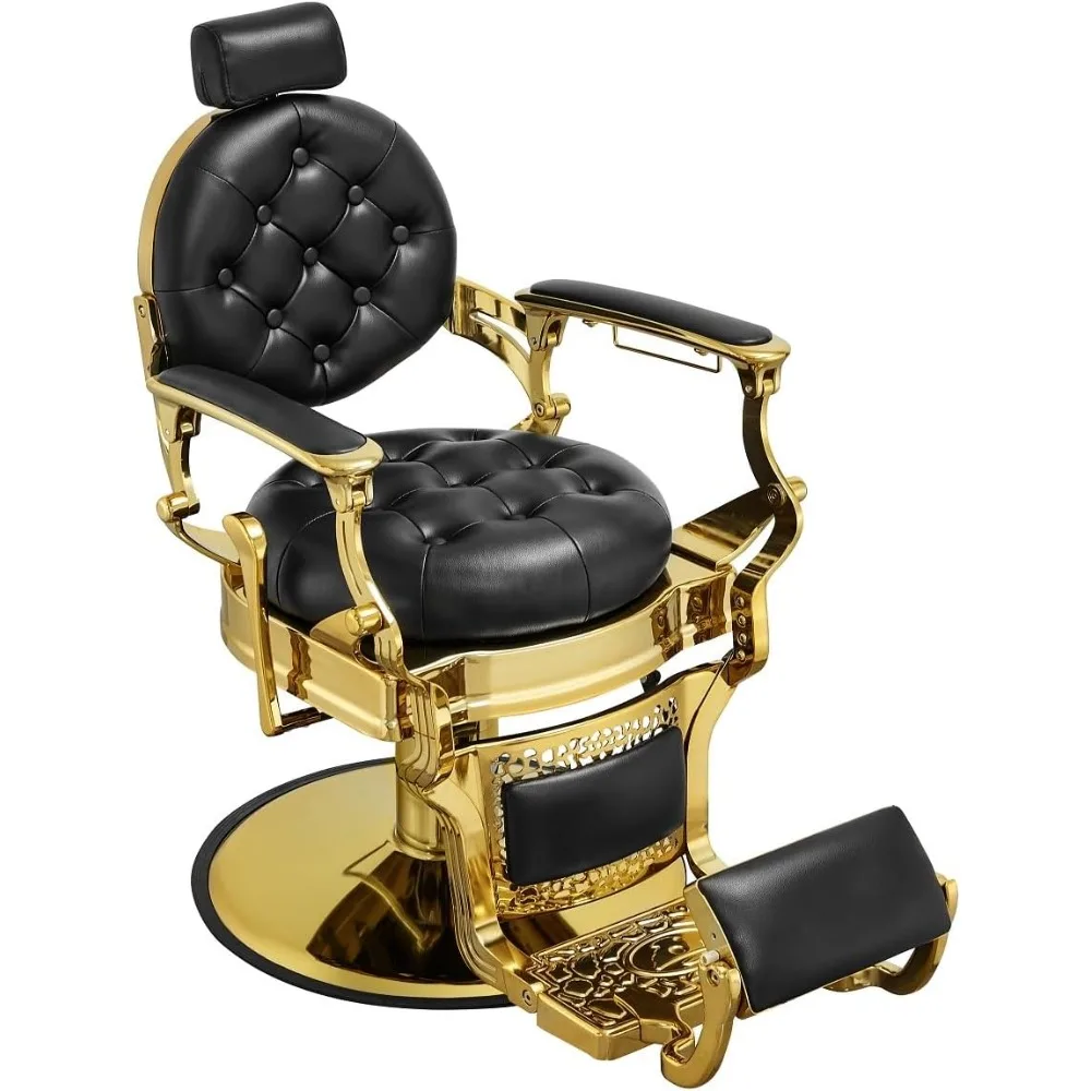 

Hair Styling Chair Reclining: Men’s Barber Chairs for Barber Station - Heavy Duty Salon Chair with Footrest for Hair Stylist Wi