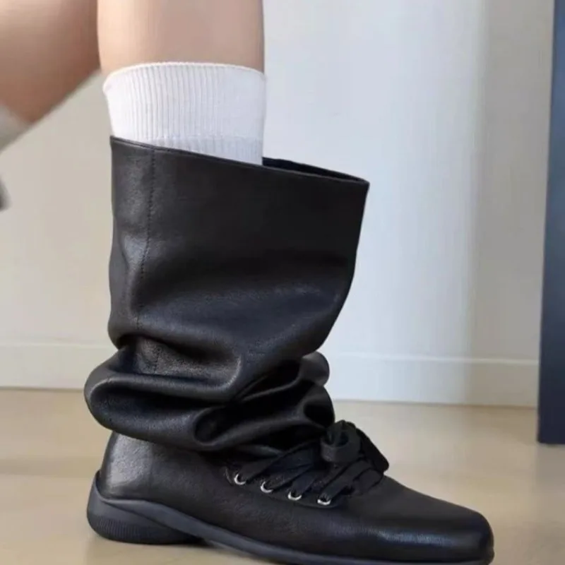 

Винтажные брючные сапоги на шнуровке, сапоги до бедра на блочном каблуке и платформе, женские высокие рыцарские сапоги без колена с острым носком