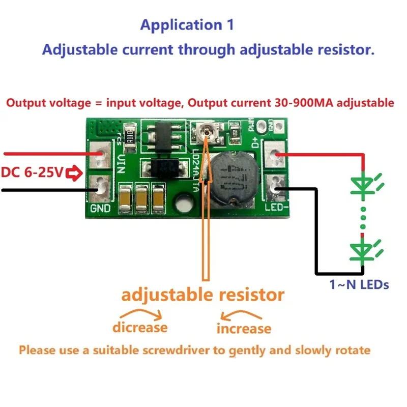 B29C-LD24AJTA DC-DC Step-Down PWM Controller 9V 12V 18V 24V 20W Adjustable LED Driver Constant Current Conversion Unit Converter