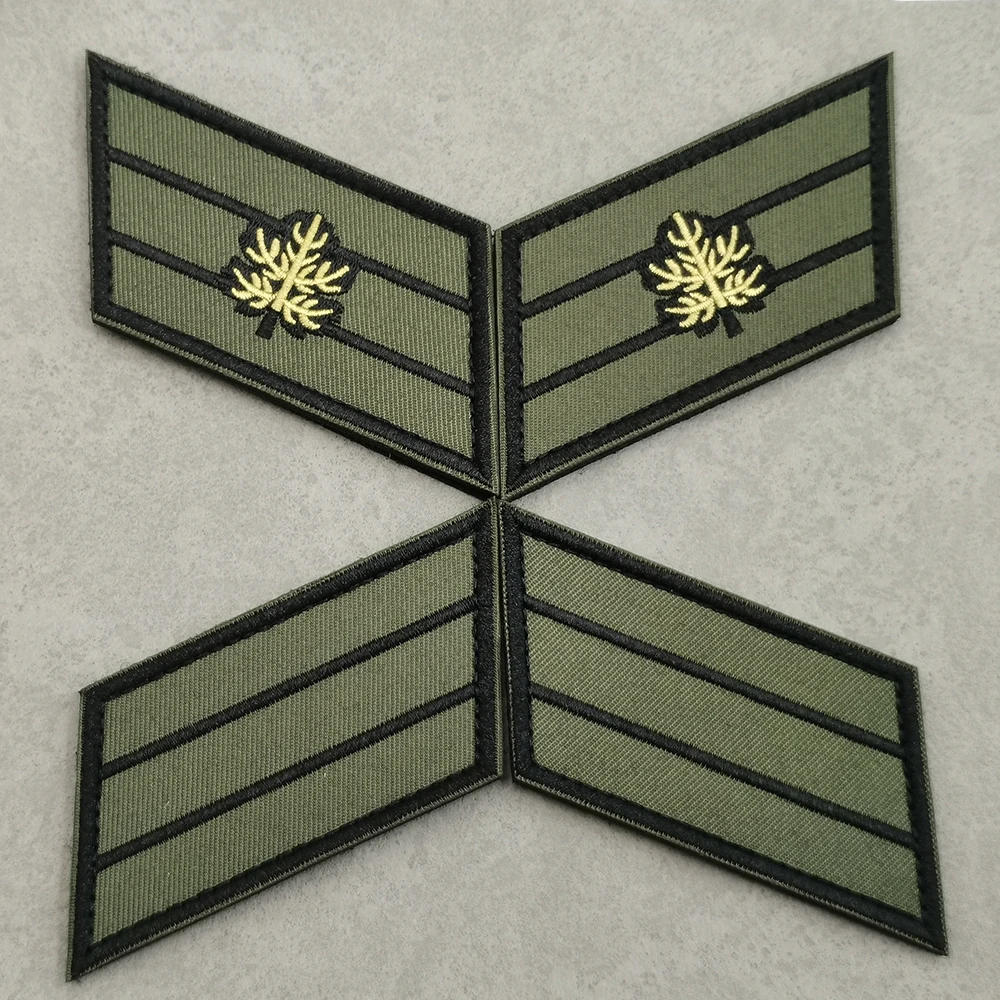 2 PCS/SET Israel Embroidery Rank Military Patch Shoulder Style Applique Green IDF Rank Patch Sew-on Bag Hat Badge Applique