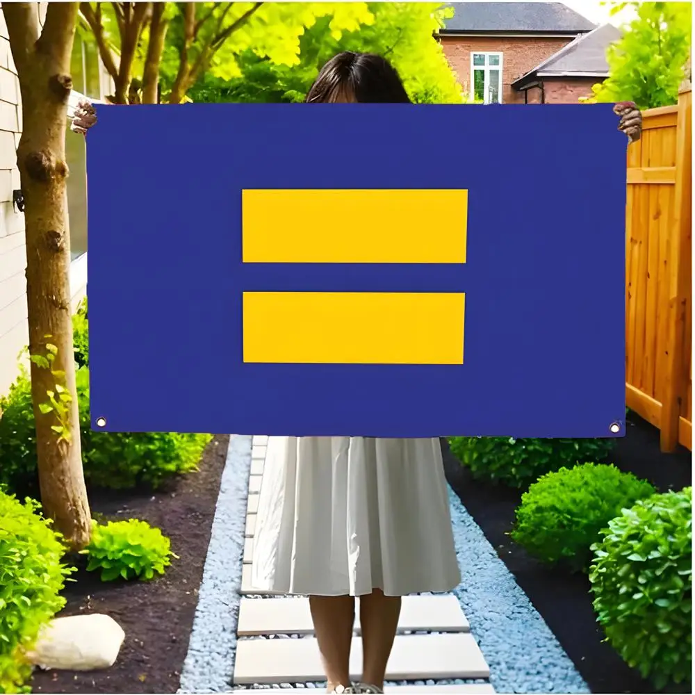 Universal Just E-Equal Human Rights Flags Borderless four-ring ornament indoor outdoor decoration effortless to hang