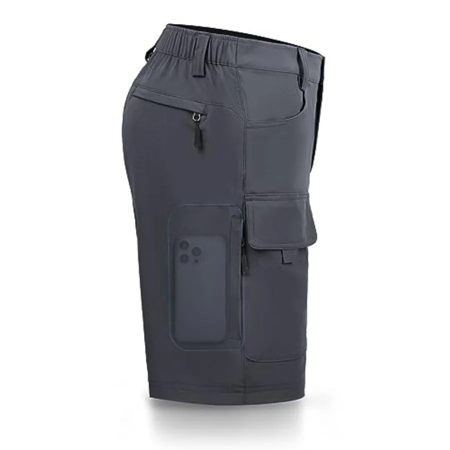 

Hiauspor Men's Hiking Cargo Shorts 9"/10" Quick Dry Lightweight Waterproof for Golf Tactical Fishing Casual with 6 Pockets