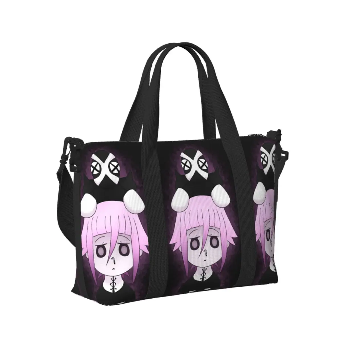 

Custom Crona And Ragnarok Soul Eater Beach Travel Bag Large Capacity Tote Bags for Gym Yoga Women Shopping Duffle Shoulder Bag
