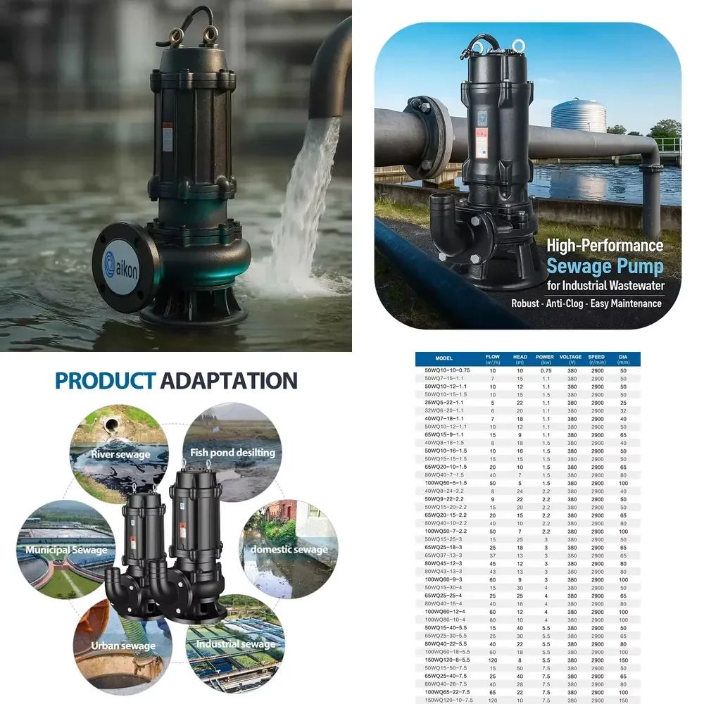 

5 0.75 Kw Submersible Sewage Pump 1 Inch Outlet for Marine Waste Water Deep Wells Heavy Clean Water Low Competitive