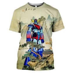 2024 Anime UFO Grendizer Robot 3D Print T-shirt Men Women Fashion Harajuku Oversized Tee Shirt Streetwear Kids Goldorak Y2k Tops