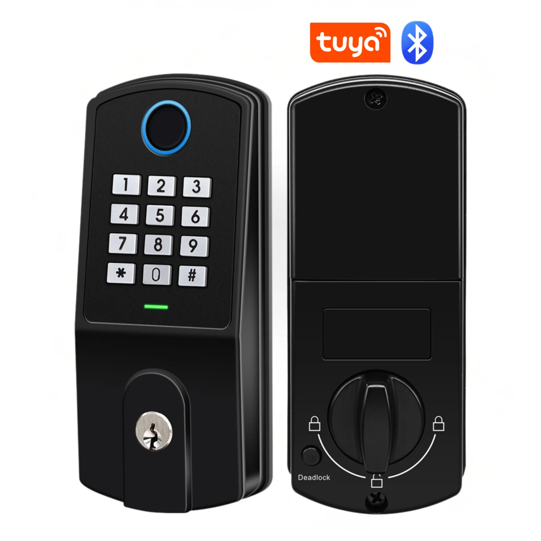 

Newest Tuya Mechanical Keyboard Fingerprint Deadbolt Smart Door Lock Electric Digital Password Keyless Smart Door Lock