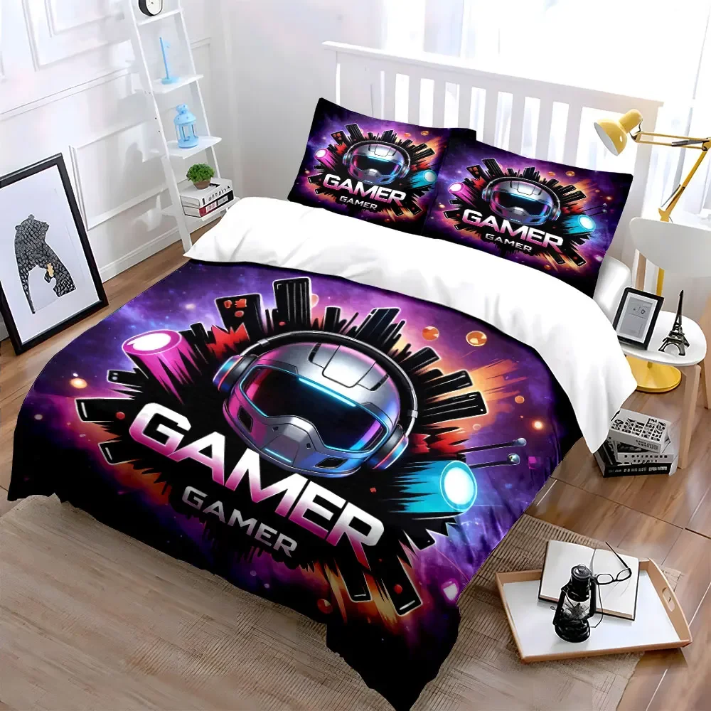 Gaming Accessories Set - Gamers Gift Soft Comfortable Duvet Cover Bedding Set Included 1*Duvet Cover & 2*Pillowcases, gift