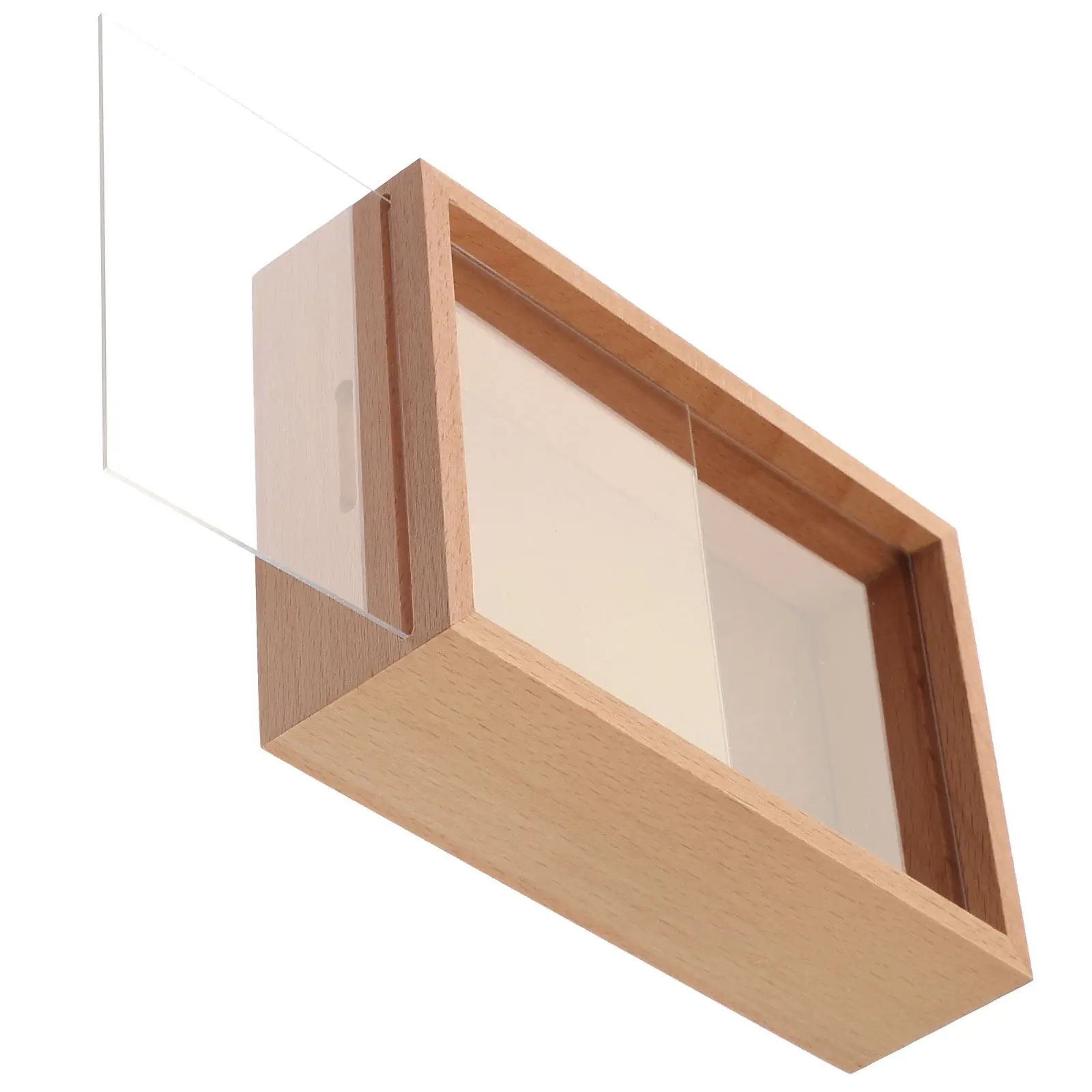 Clear Window Wooden Piggy Bank Multi Function Coin Storage Box Photo Frame Tip Jar Adult Money Saving Container Decorative