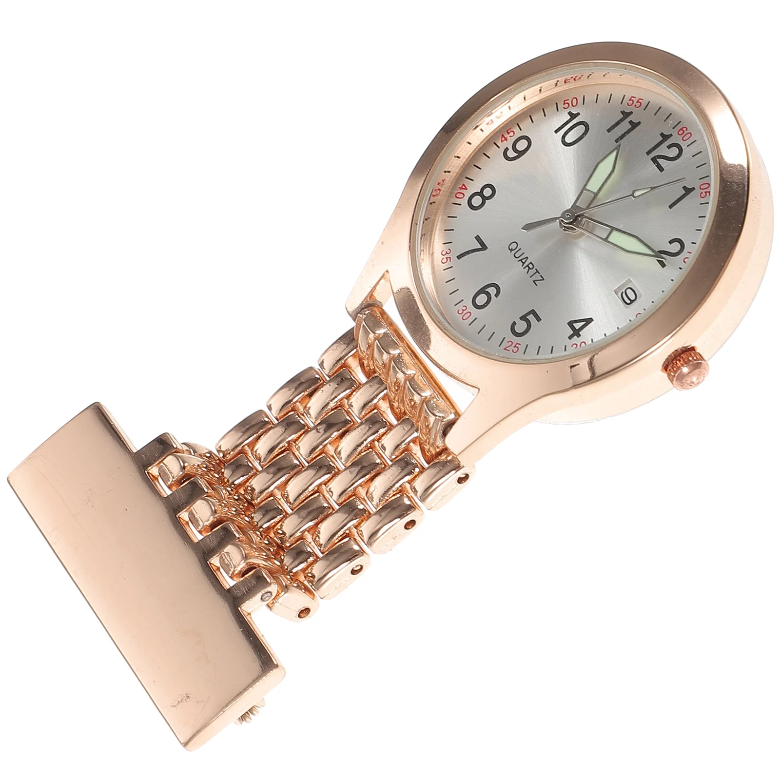 

Electronic Nurse Watch Premium Alloy Rose Gold Portable Hanging Pocket Watch for Medical Staff Hook Clip Design Precise