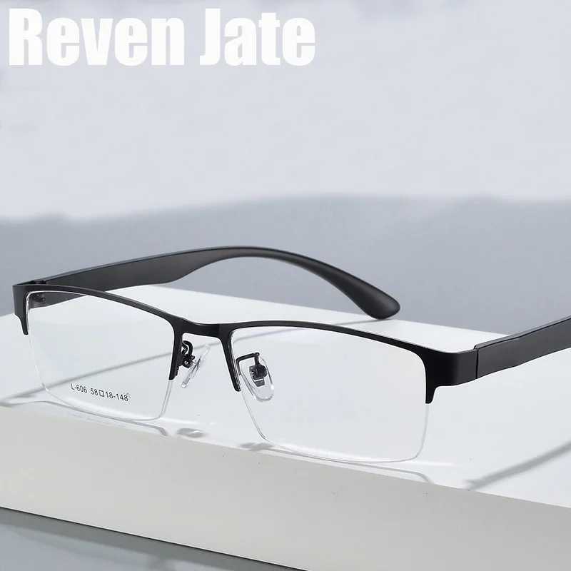 Reven Jate L606 montura de gafas de media montura graduada óptica montura de gafas semisin montura para gafas de hombre Armacao Oculos