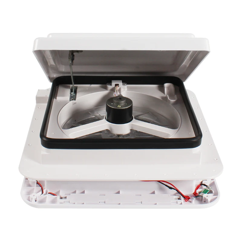 

Caravan Accessories 11'' 360mm DC12V RV Roof Vent Fan With LED Light Caravan Skylight White Lid Manual Control