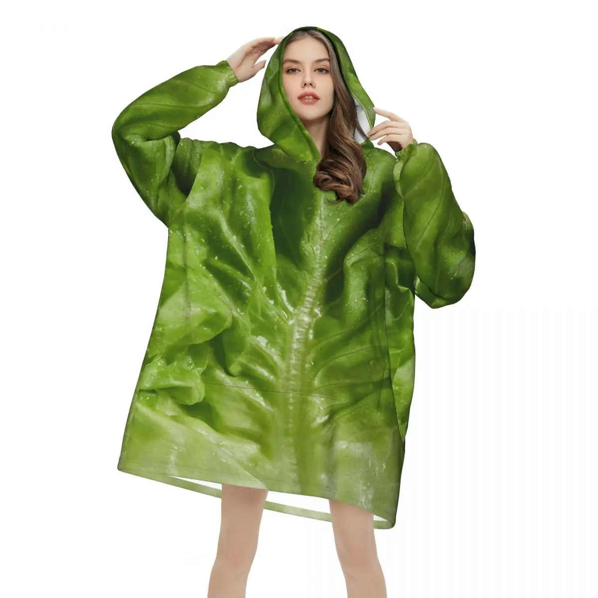 Cabbage Wearable Blanket Hoodie for Women Men Oversized Sweatshirt Blanket with Pocket