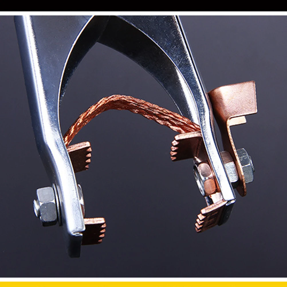 

300A Welding Ground Clamp Chrome Plated Reliable Earth Ground Cable Clip Welding Electrode Holder Welder Tool Silver