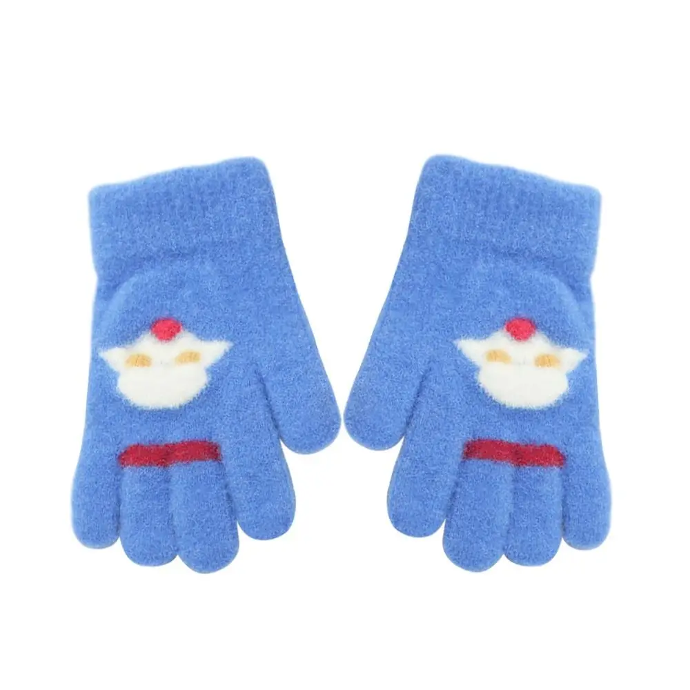 4-12 Years Old Winter Thicken Velvet Children Knitted Gloves Elastic Keep Warm Winter Warm Gloves Soft Cute Kids Gloves