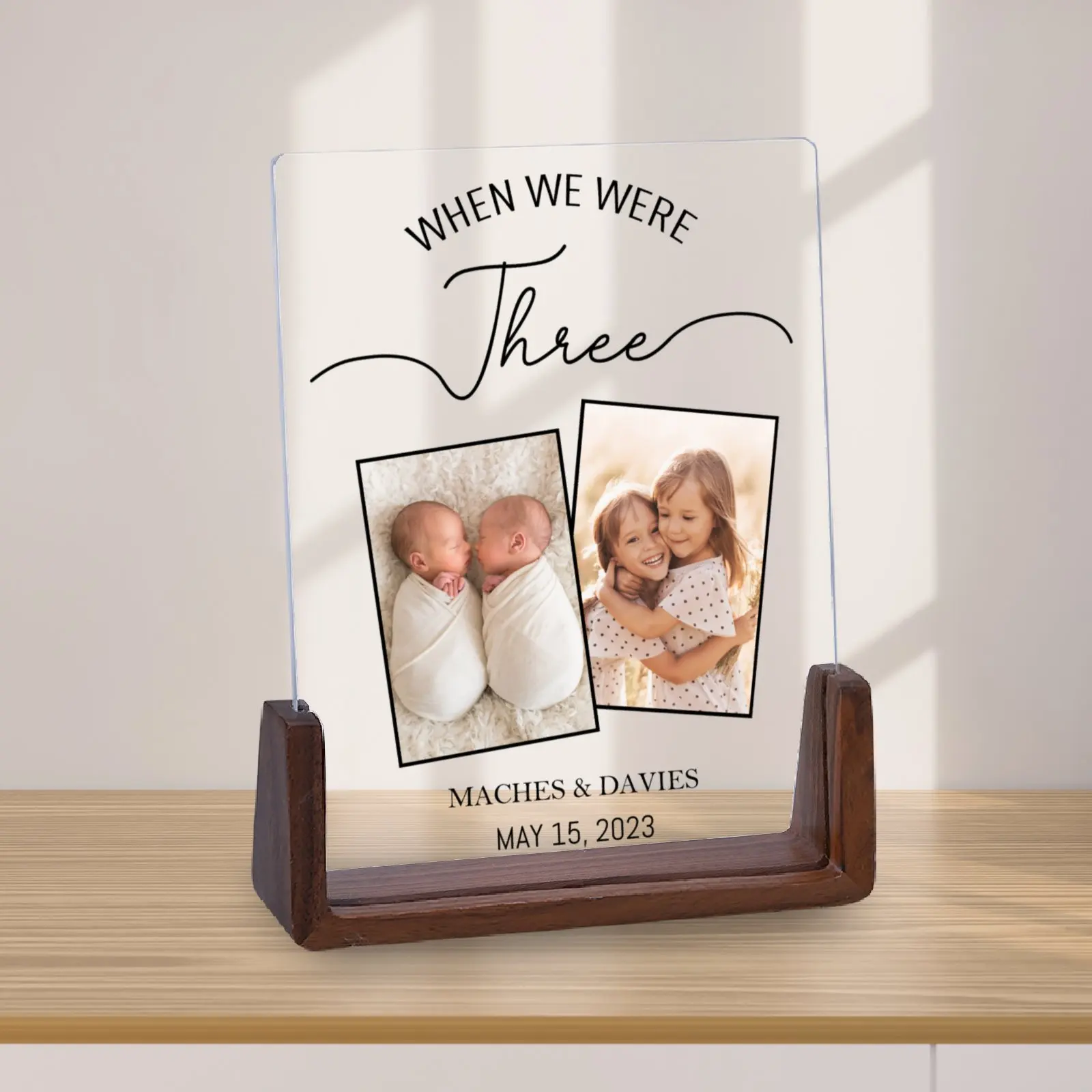 Personalized Picture Frame for Daughter Son Bedroom Decoration Custom Birthday Gift for Sisters Brother Acrylic Memorial Plaque