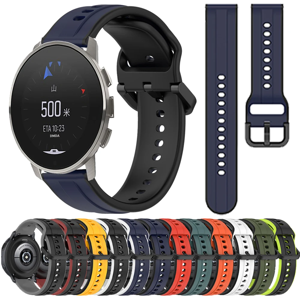 Pulseira de Relógio de Substituição de Silicone, Pulseiras SUUNTO 9 PEAK, 3 Bandas, Cinto Desportivo, Acessórios para Pulso, 20mm, 22mm