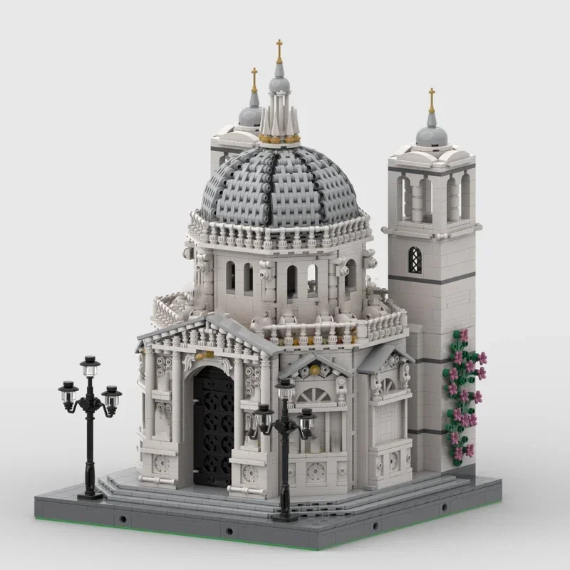 Modelo de vista a la calle de ciudad, ladrillos de construcción MOC, templo de la catedral de Venecia, tecnología Modular, regalos, vacaciones, montar, traje de juguetes para niños