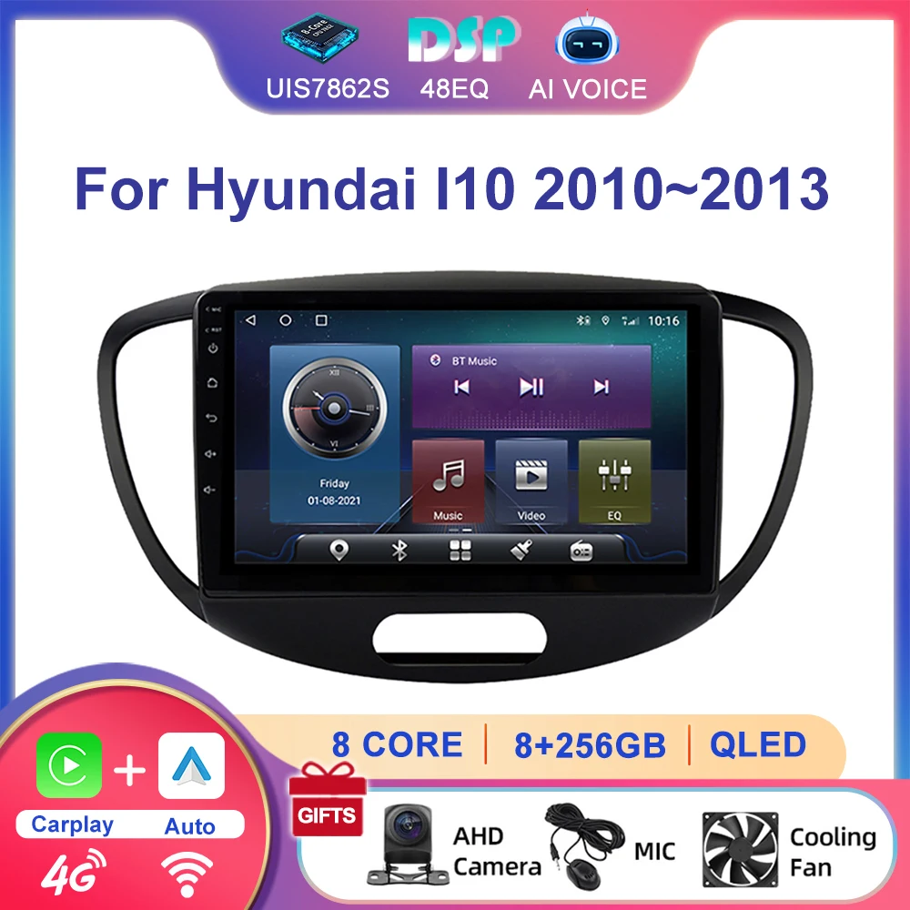 

9 Inch 8 Core 4G DSP Android GPS Navigation Audio WIFI Carplay DSP Stereo Car Multimedia Player Radio For Hyundaai I10 2010~2013
