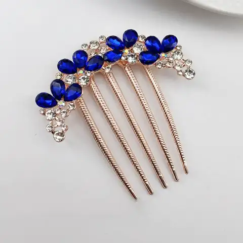 Dam Kristall Hårkam Strass Dekorativa Hårspännen Huvudbonad Retro Metall Lyxig Legering Håraccessoarer Smycken Gåva 8 best sales vintage hårkam - №8