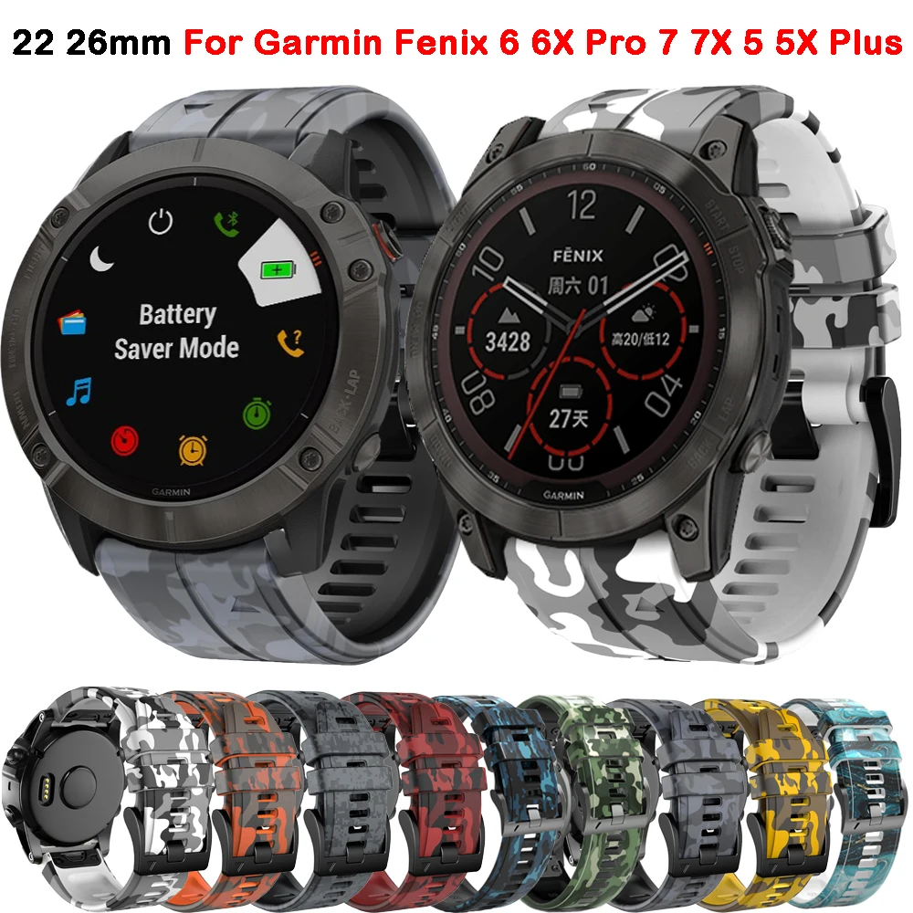 

Ремешок QuickFit 22 26 мм для Garmin Fenix 6 6X Pro 7 7X 5 5X Plus, силиконовый браслет для часов Enduro Mk2i Epix Gen 2 Forerunner 935 945