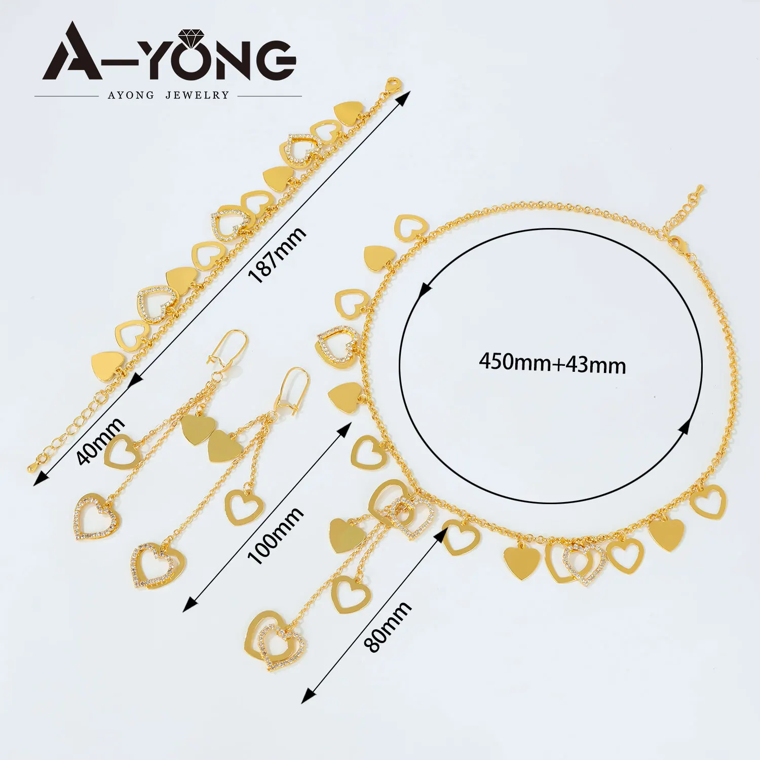 Luxus Dubai vergoldet Halskette Set 21k Gold Farbe italienische Mode Quaste Halsreifen Saudi muslimische Frauen Hochzeit Schmuck – Detail 6
