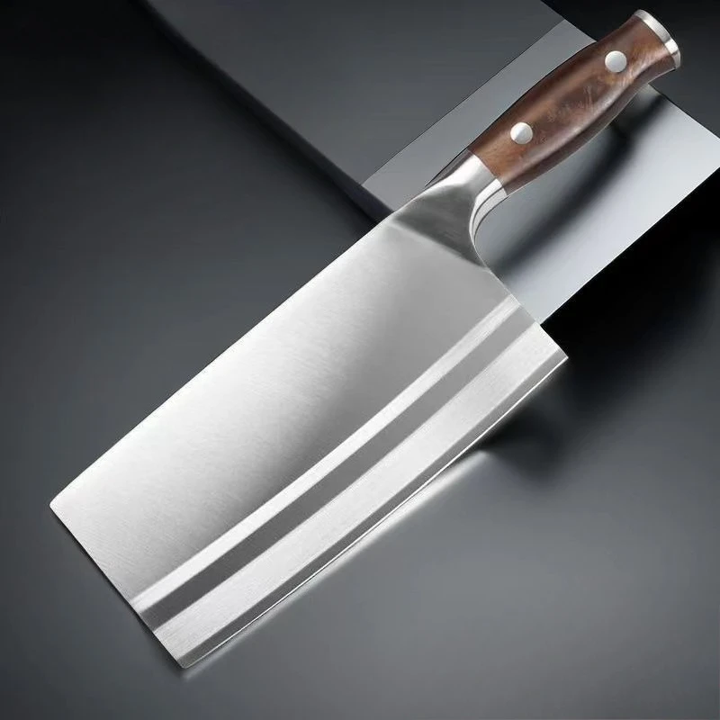 8-inch Stianless Steel Kitchen Cleaver Germany Kitchen Knife for Slicing and Chopping Meat Vegetable Cutting Tools Wood Handle