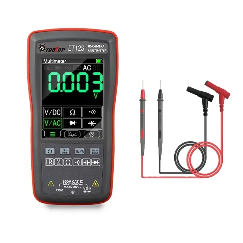 

Multimeter & Thermal Imager 2 In 1 Multifunctional Instrument 90*120 Pixel AC DC Voltmeter Capacitance Resistance Tester ET12S