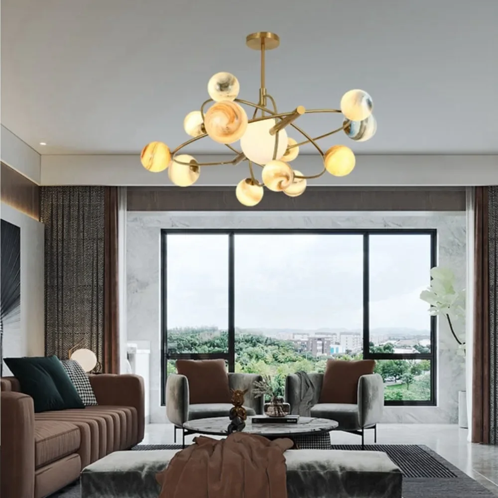 

Creative Boys Bedroom LED Ceiling Chandelier Light Modern Living Room Restaurant Wandering Earth Decorate Lighting Fixtures