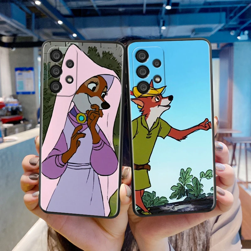 Disney Robin Hood For Samsung A55 A35 A25 A15 A14 A73 A53 A13 A05S A03S A02S A71 A52 A32 Black Soft Phone Case