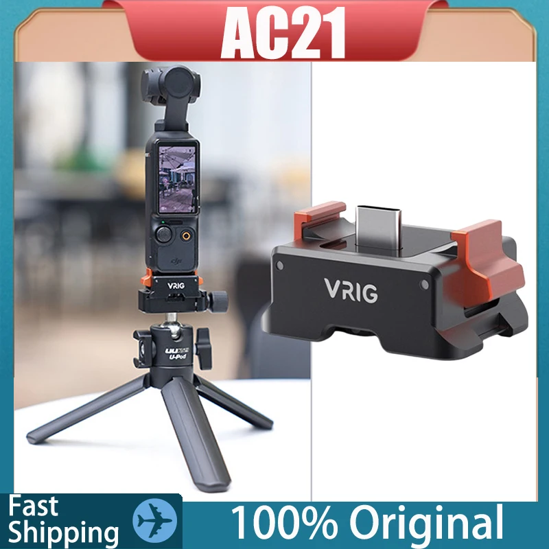 Supporto multifunzionale originale per fotocamera sportiva VRIG in lega di alluminio a sgancio rapido per fotocamera d'azione DJI OSMO Pocket 3