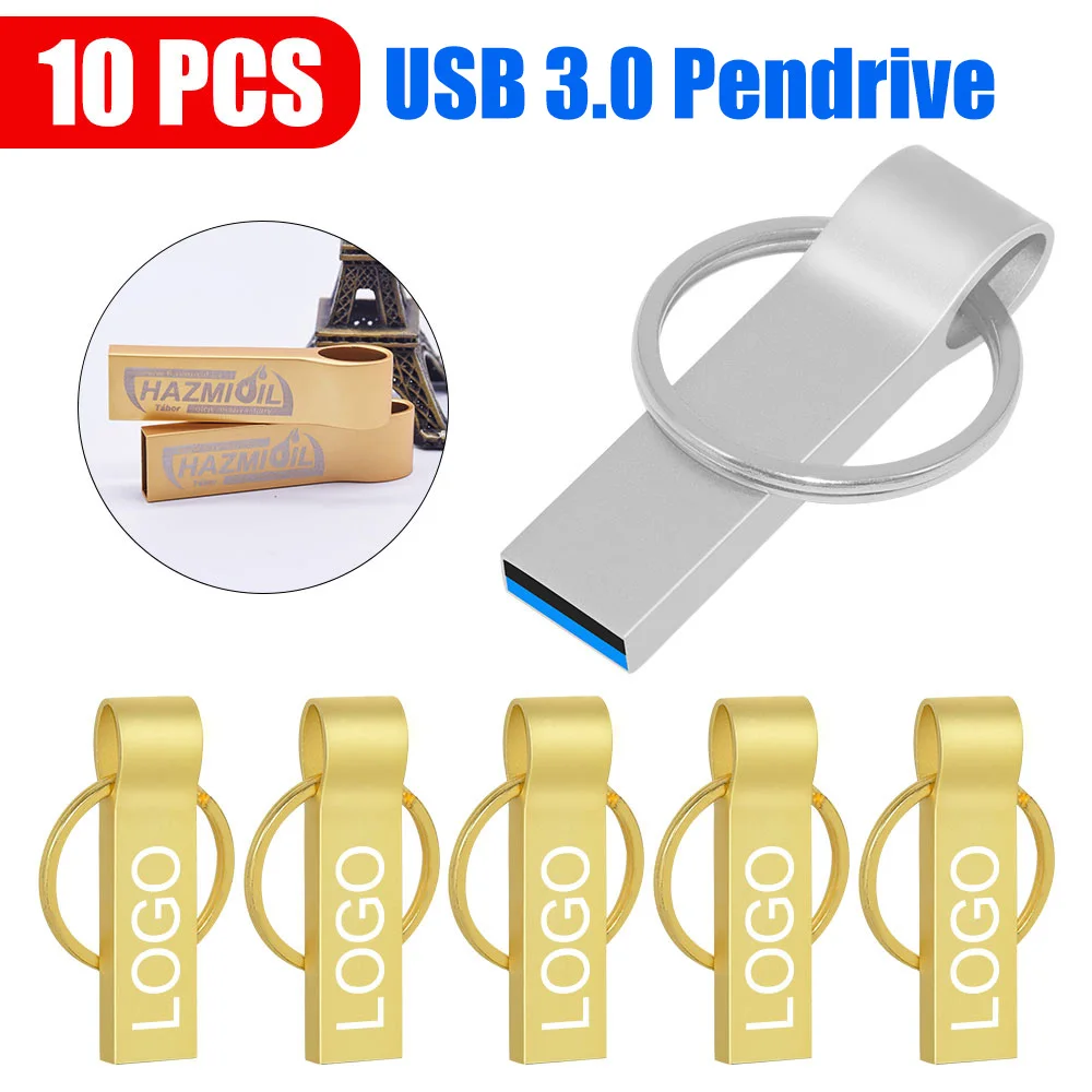 

10 шт. металлический USB-накопитель 16 ГБ 32 ГБ 64 ГБ портативный флэш-накопитель 128 ГБ 4 ГБ флэш-накопитель Cle USB3.0 диск памяти