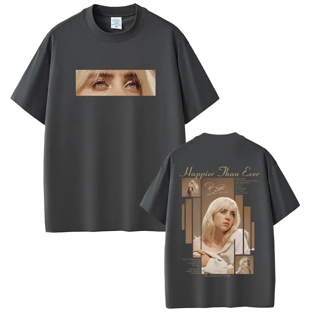 موضة موسيقى البوب قصيرة الأكمام سعيدة من أي وقت مضى 2025 تي شيرت عادية فضفاض تي شيرت للجنسين الهيب هوب المتضخم تي شيرت الشارع الشهير