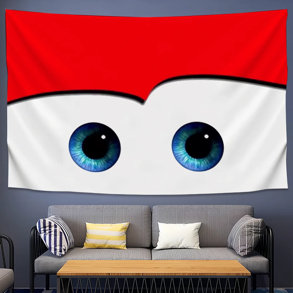 Lustige Cartoon C-Cars AUGEN Niedlichen Wandteppich Hintergrund Hängen Tuch Schlafzimmer Wandteppich Raum Dekor Ästhetischen Wandteppich Hängen