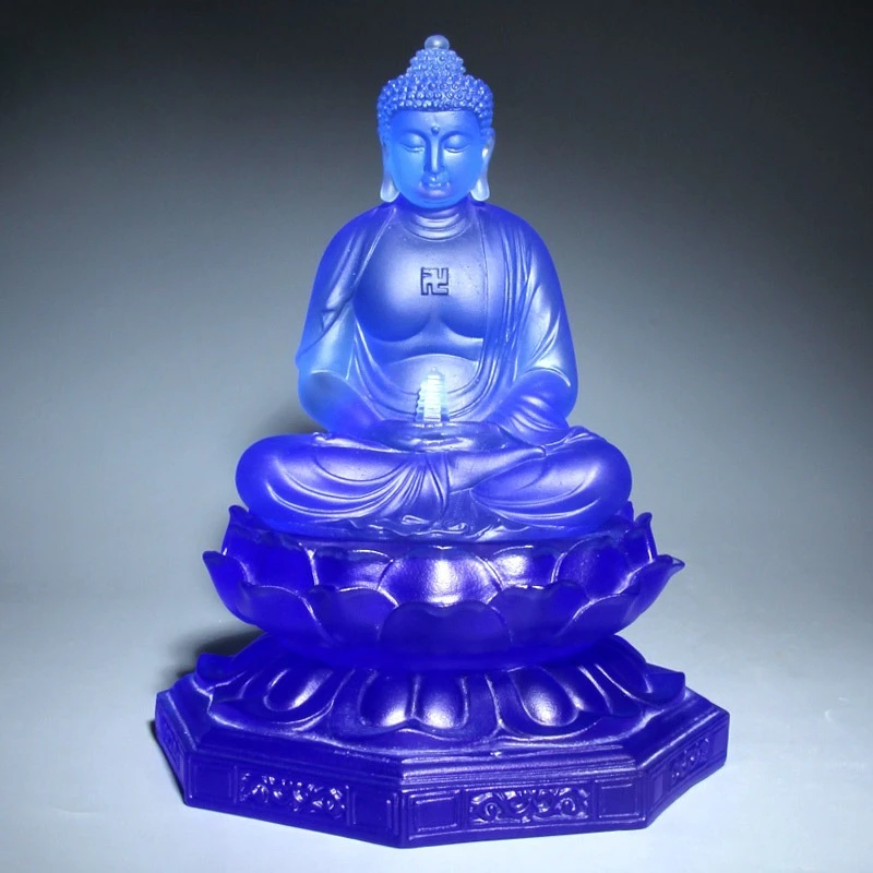 PYH glazed ornament, Tota Medicine Buddha, dedicated to Amitabha Buddha crafts, blue medicine water glazed