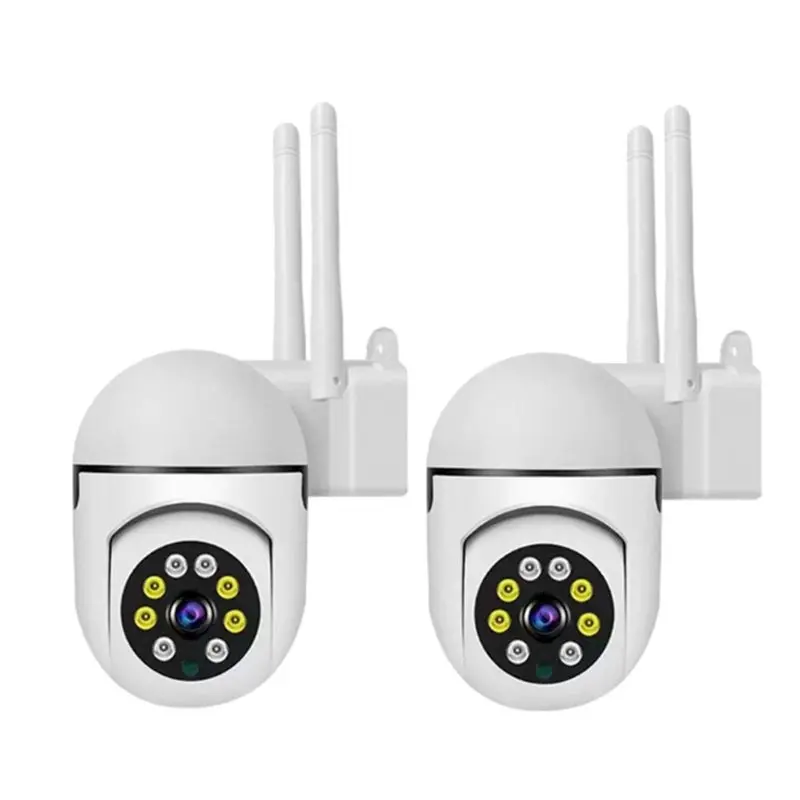 ABGI-Security CCTV 2PCS 0.5MP Wifi Camera IP65 Wireless PTZ Surveillance Camera Infrared Night Vision Two-Way Intercom