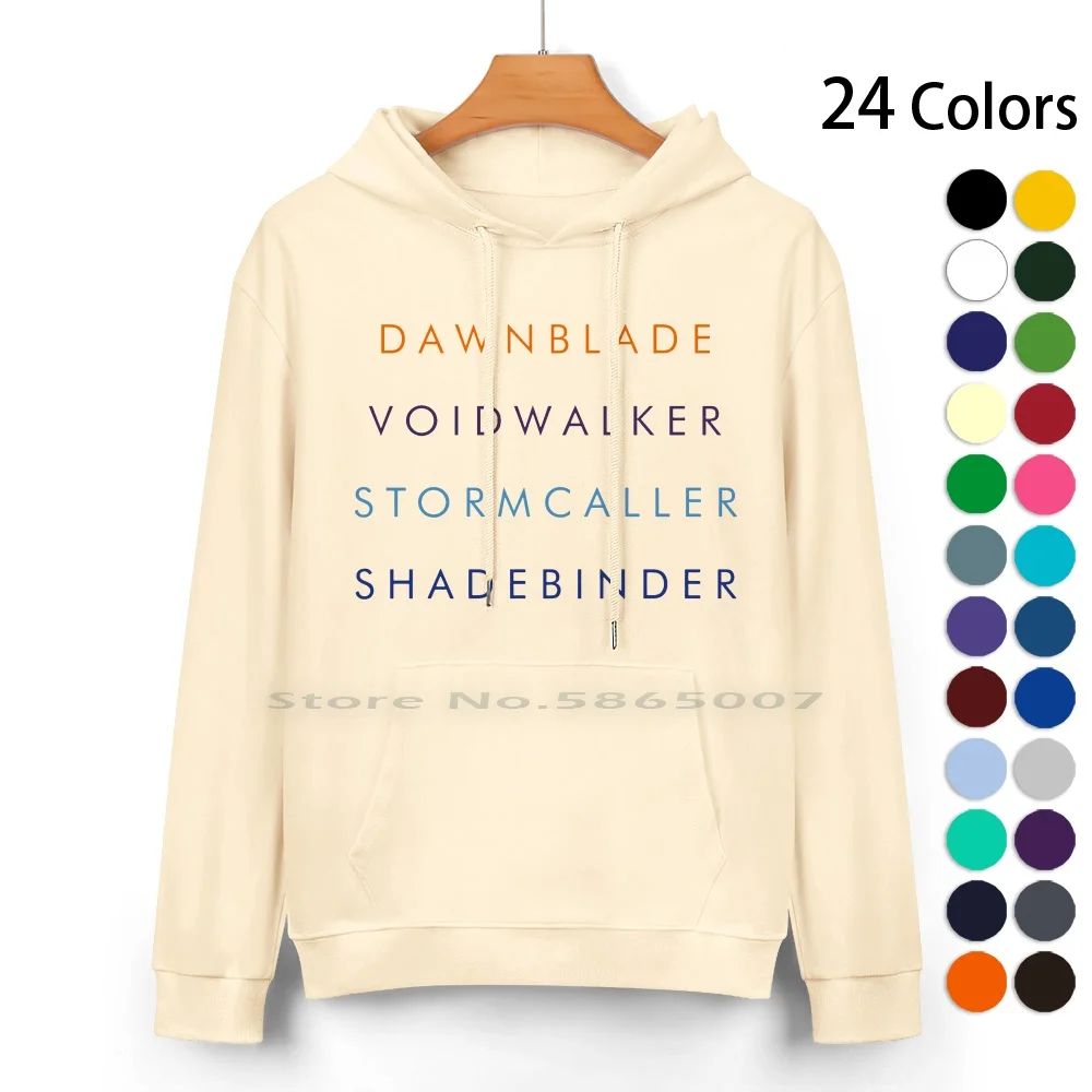 Warlocks Pure Cotton Hoodie Sweater 24 Colors Destiny 2 Warlock Destiny Dawnblade Voidwalker Stormcaller Shadebinder 100%